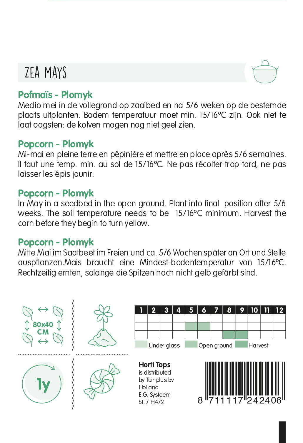 HT Pofmais/Popcorn Plomyk, type Peppi