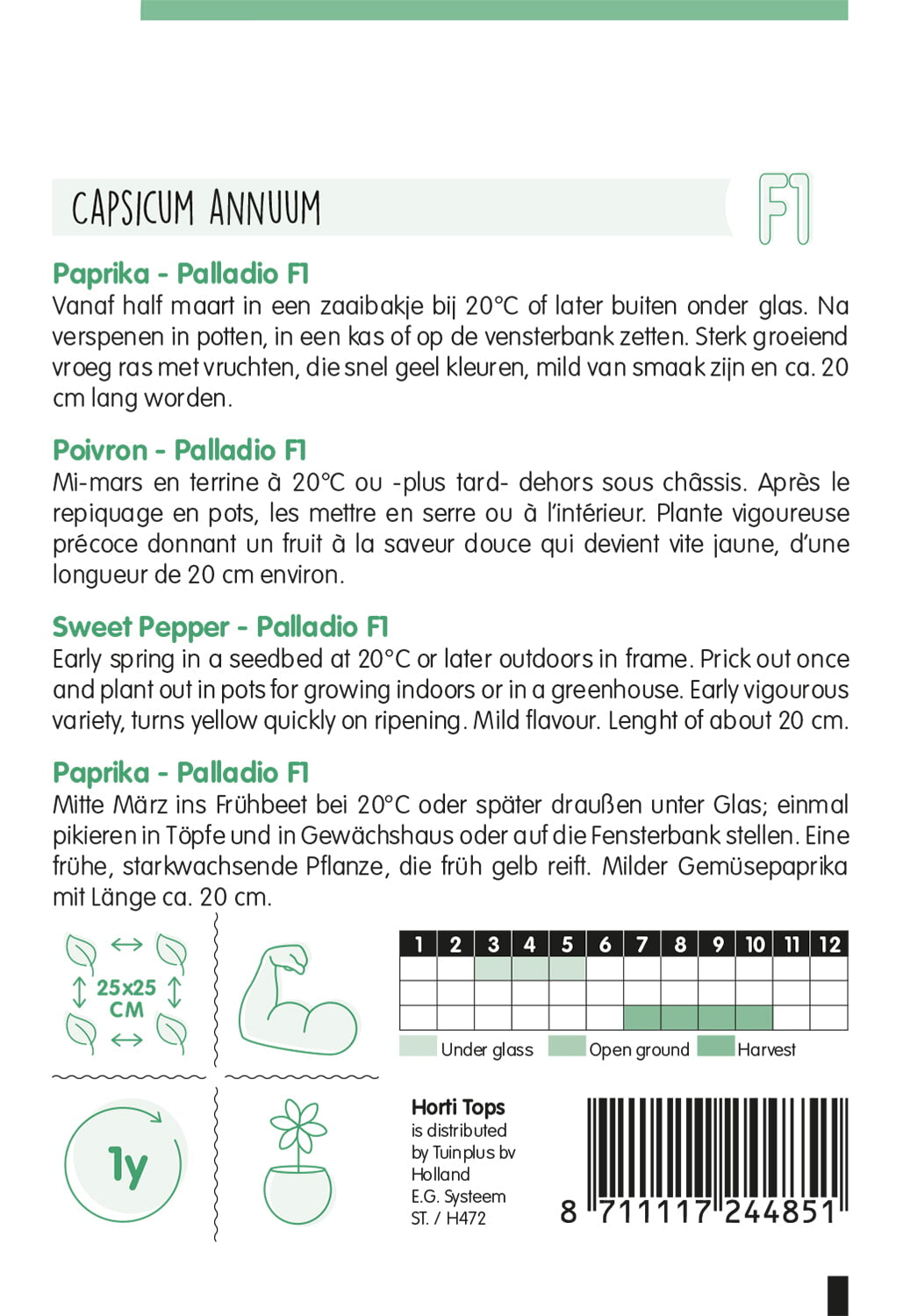 HT Paprika Palladio F1 (Gele Koehoorn)