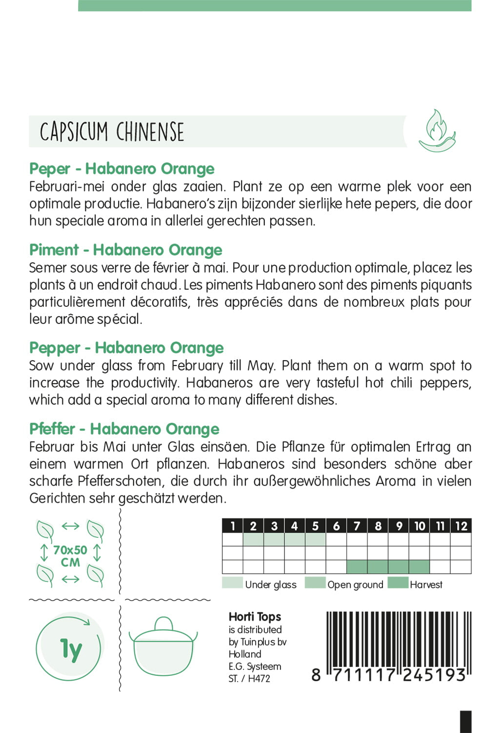 HT Peper Habanero, oranje