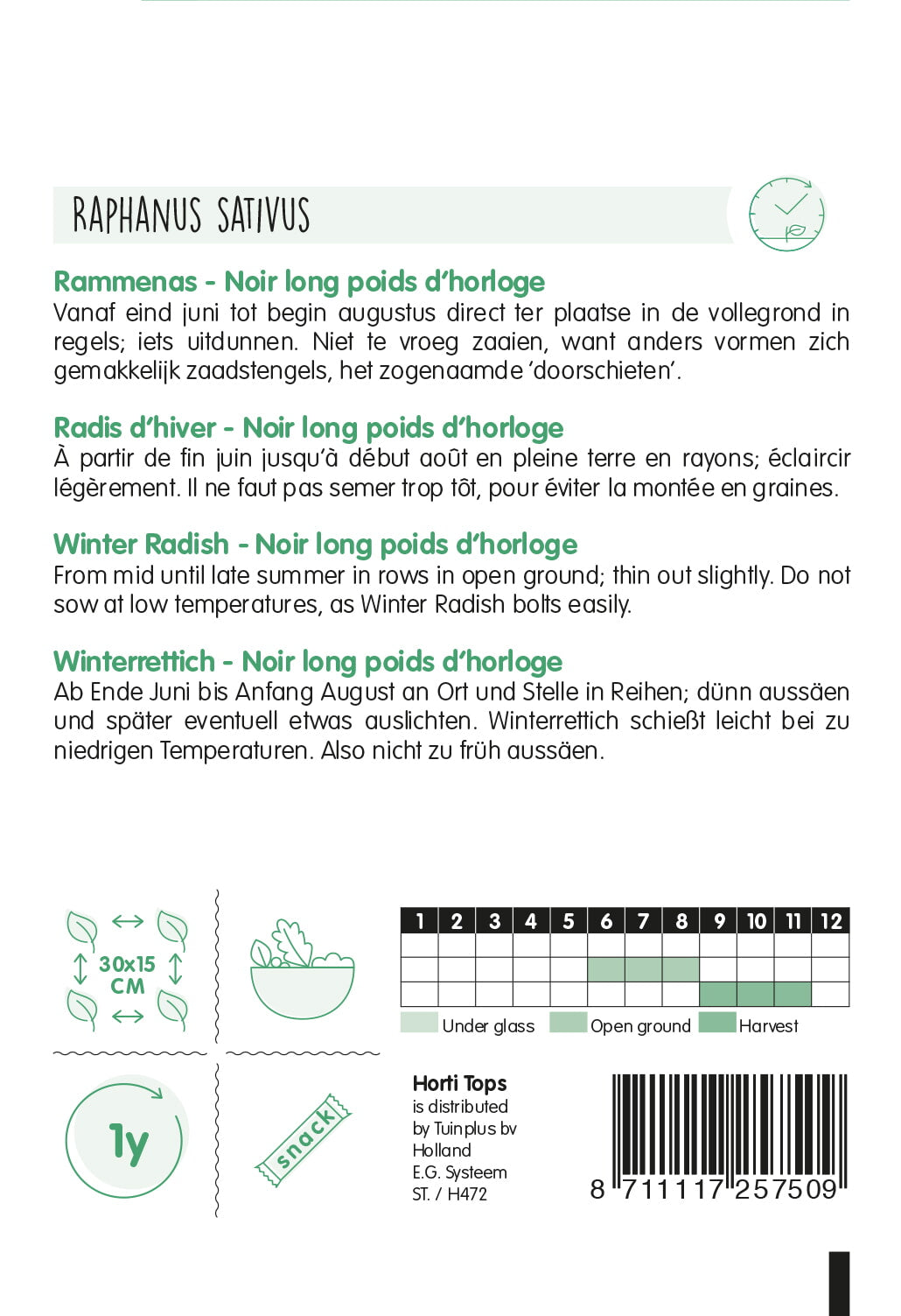 HT Rammenas Poids D'Horloge Type Lange Zwarte