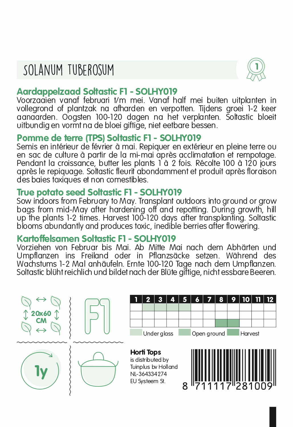 HT Aardappel uit zaad Soltastic - SOLHY012