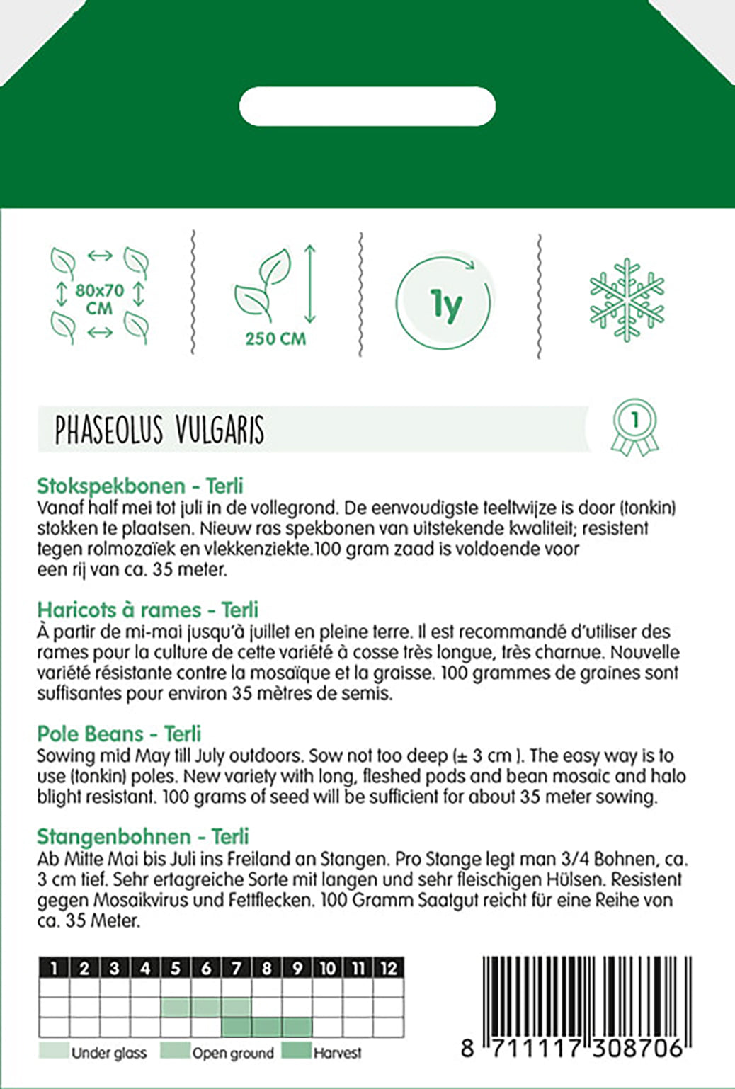 Stokslabonen Terli, spekboon, 100g