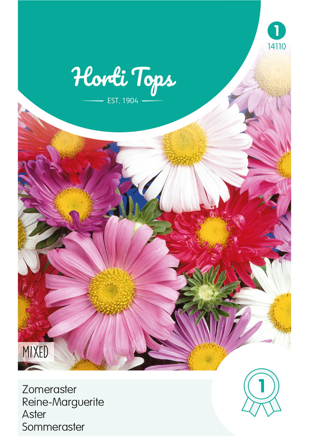 HT Callistephus, Zomeraster enkelbloemig gemengd