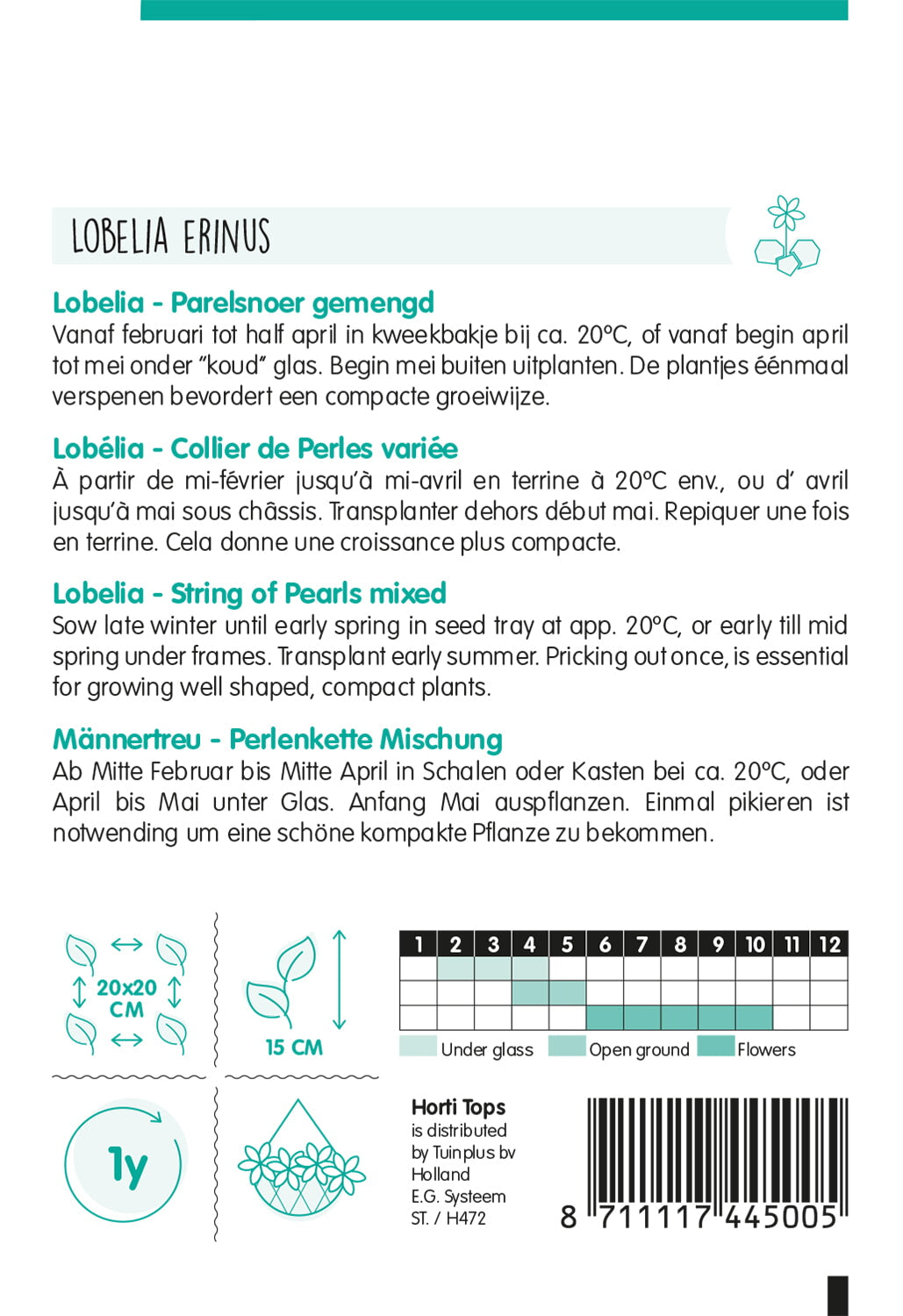 HT Lobelia Parelsnoer gemengd