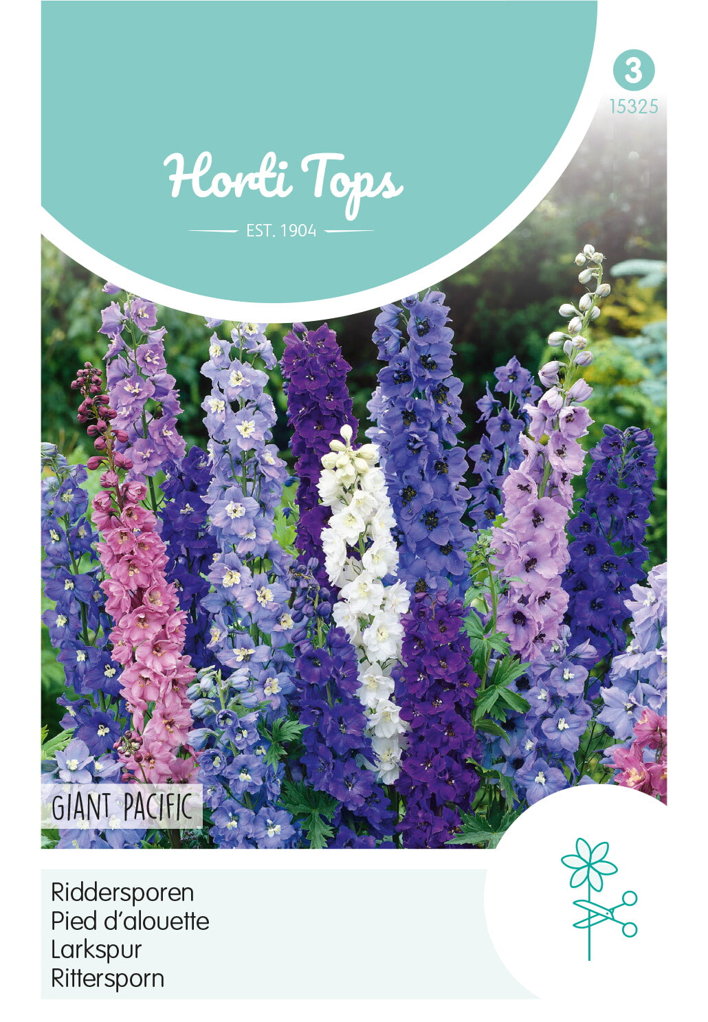 HT Delphinium, Riddersporen Giant Pacific