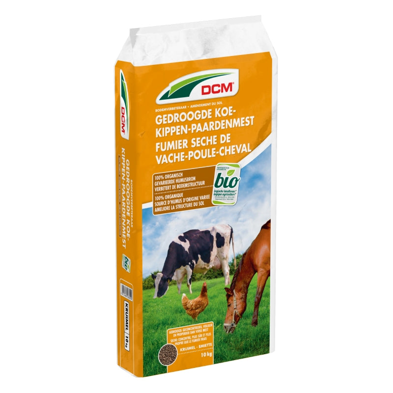 DCM Gedroogde Koe-Kippen-Paardenmest 10 kg