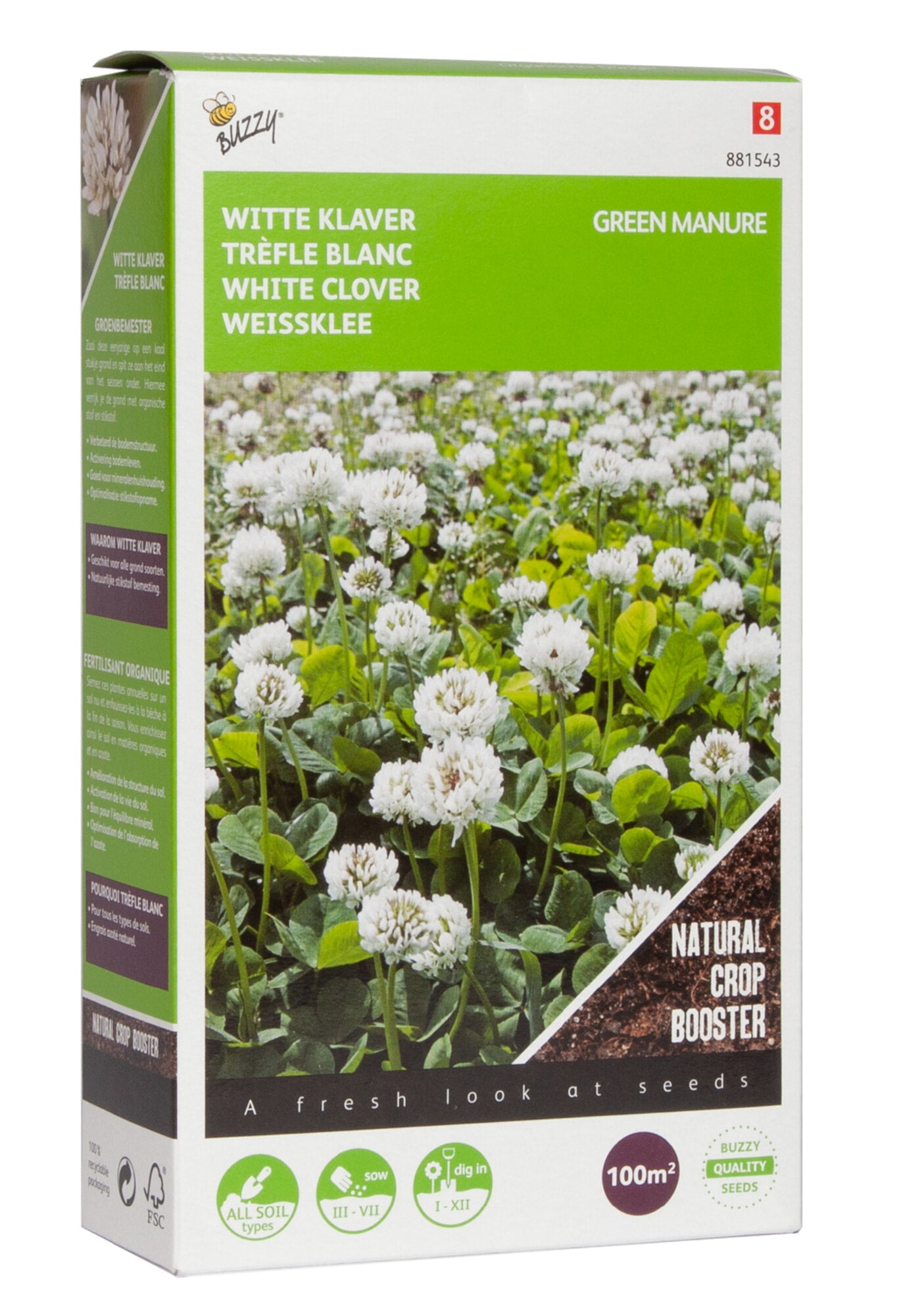 Buzzy® Groenbemester Witte Klaver 100 gram(8)