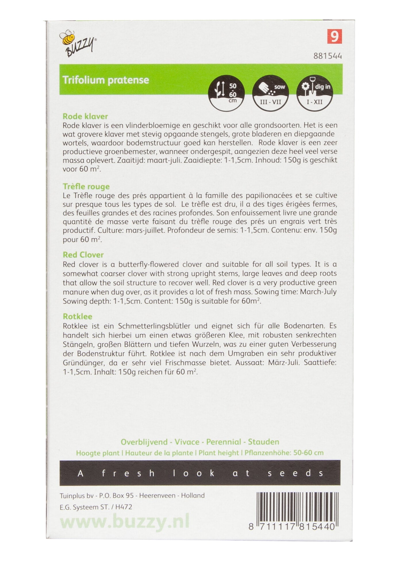 Buzzy® Groenbemester Rode Klaver 150 gram (8)