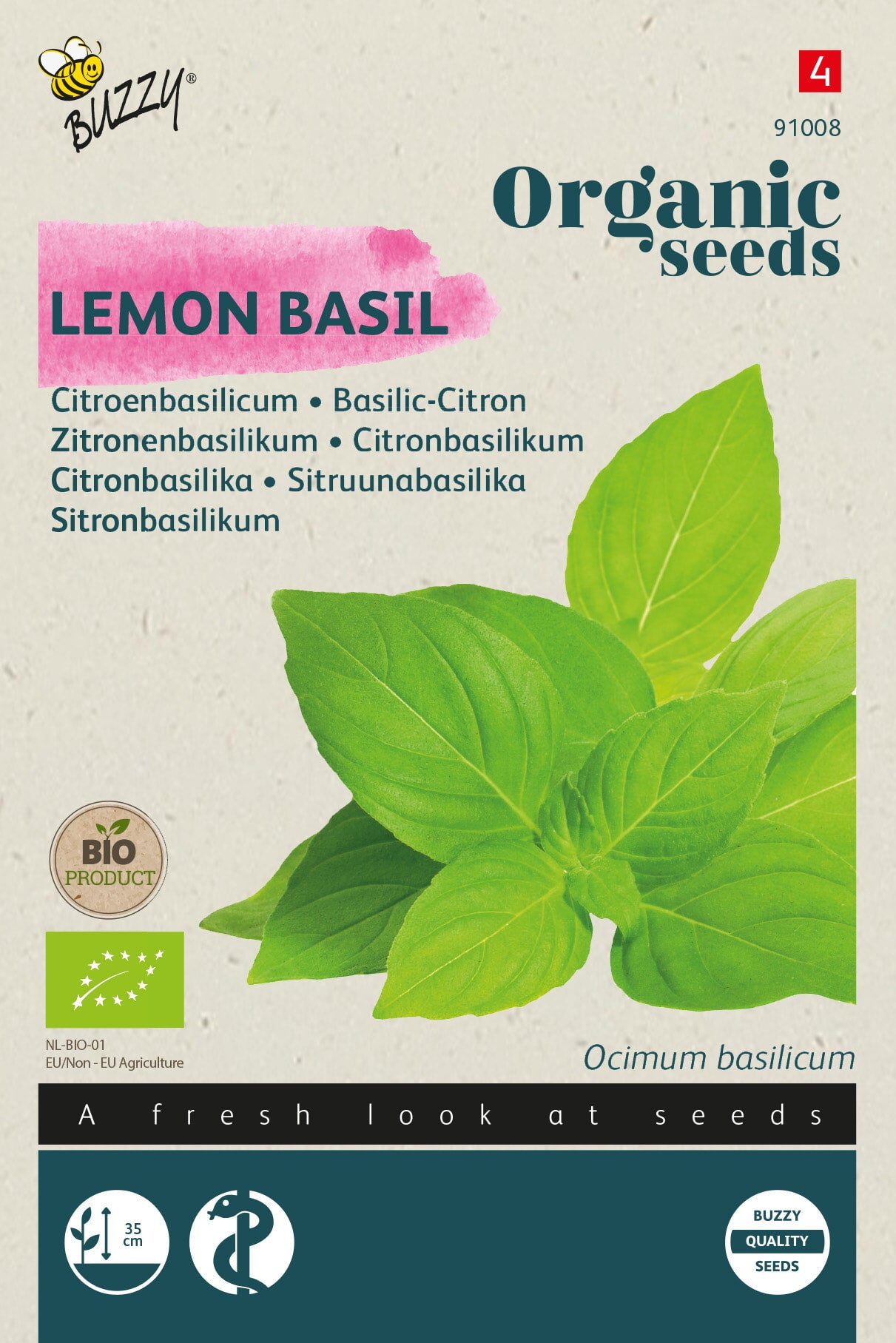 Buzzy® Organic Basilicum Citroensmaak (BIO)