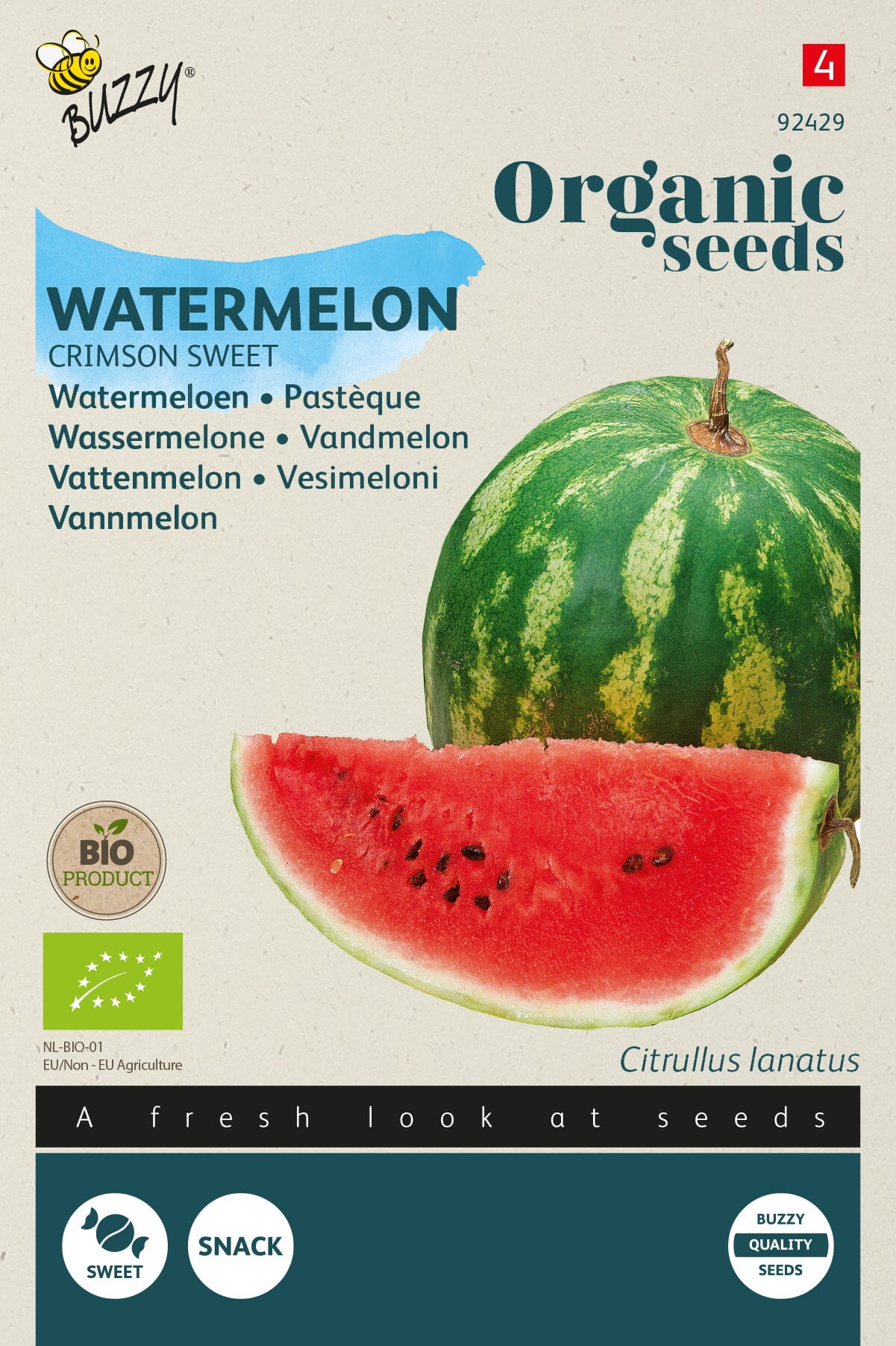 Buzzy® Organic Watermeloen Crimson Sweet (BIO)