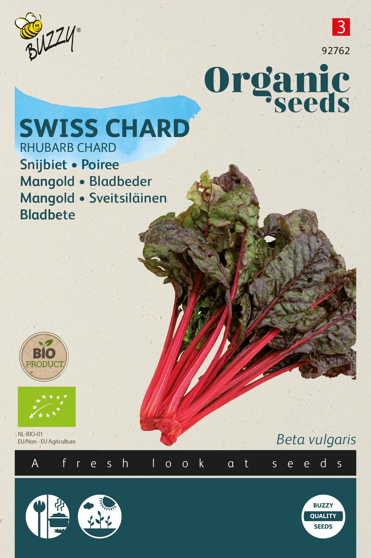 Buzzy® Organic Snijbiet Rhubard Chard  (BIO)