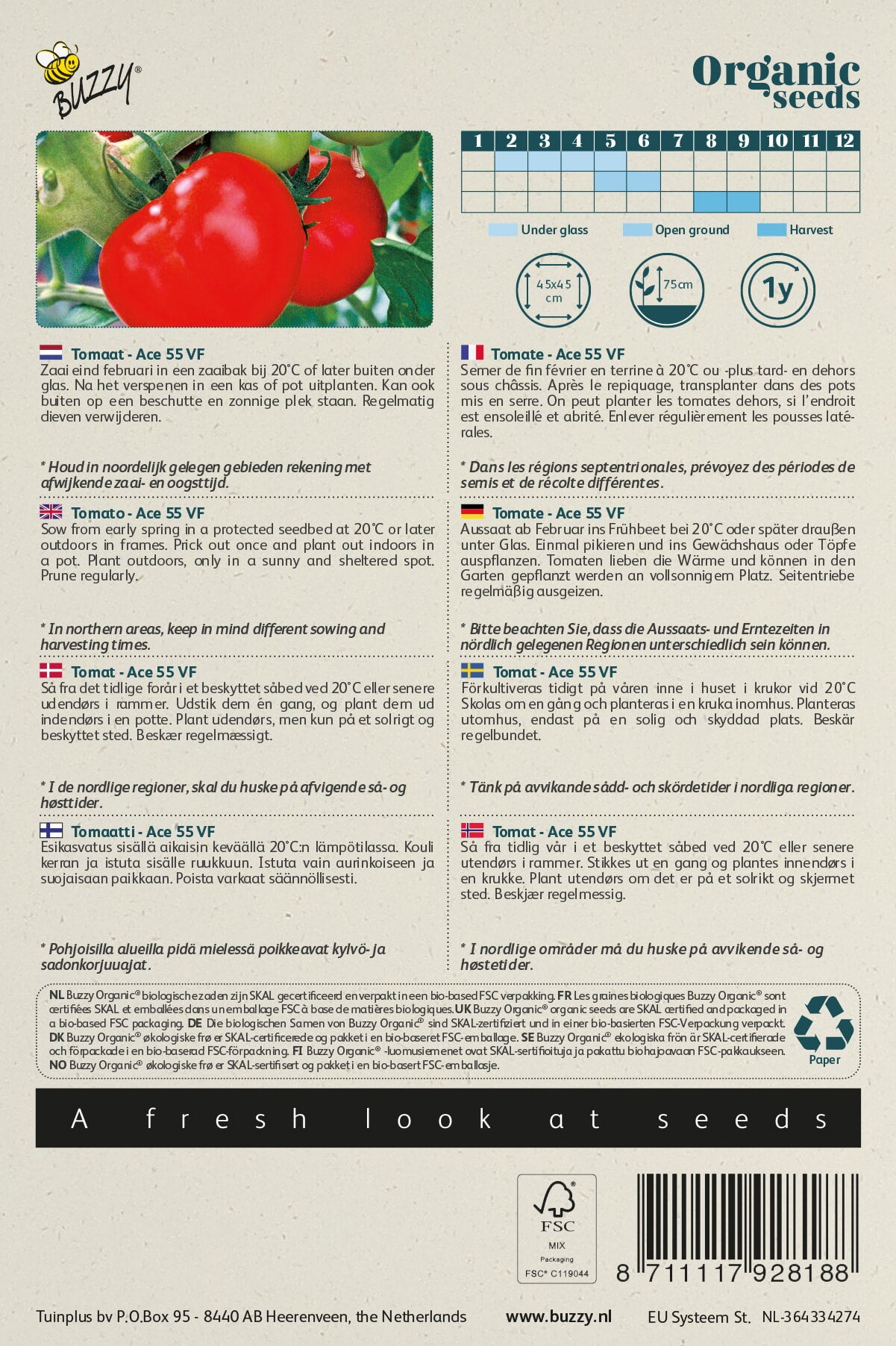 Buzzy® Organic Tomaten Ace 55 VF (BIO)