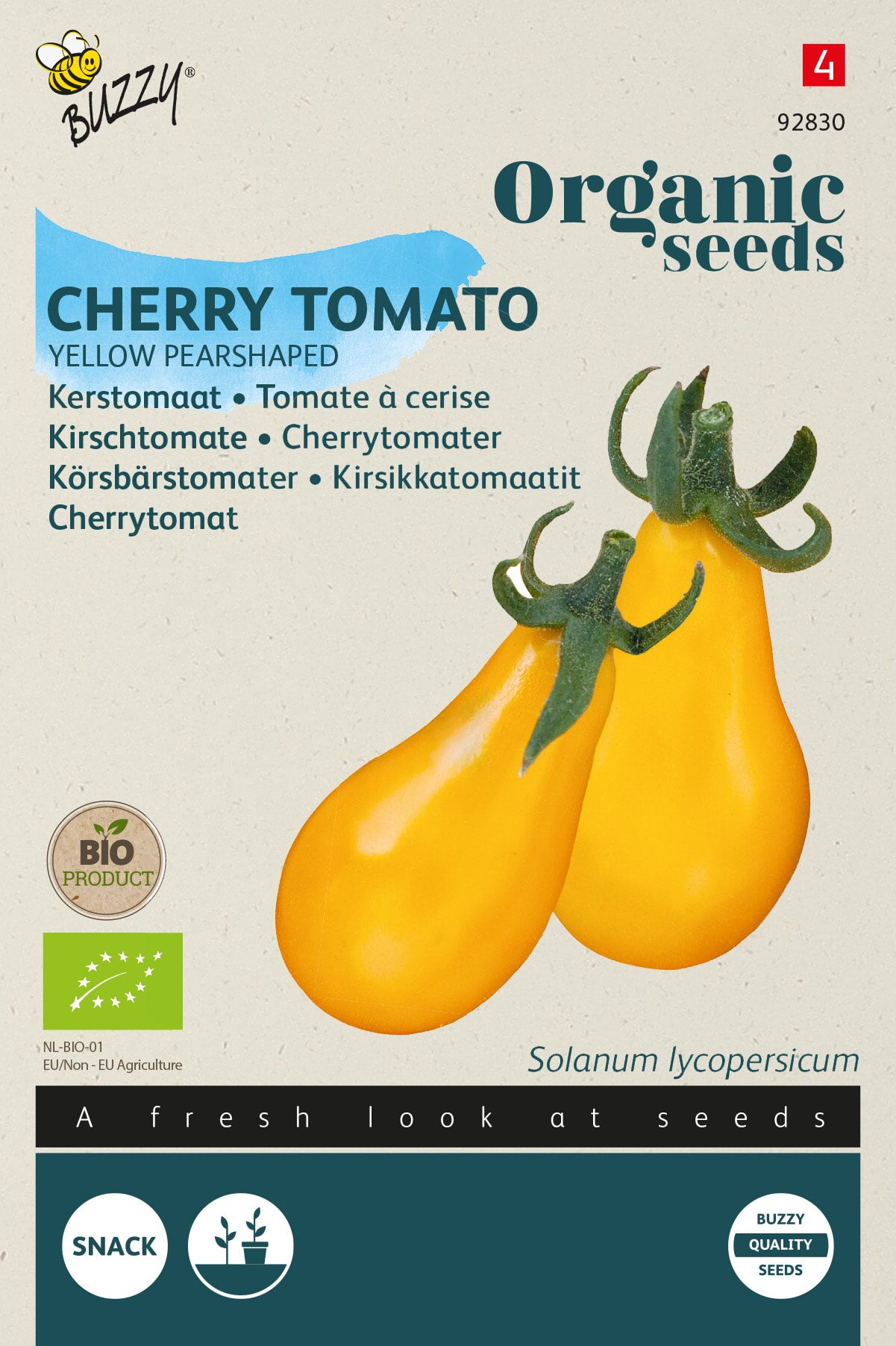 Buzzy® Organic Tomaat Yellow Pearshaped (BIO)