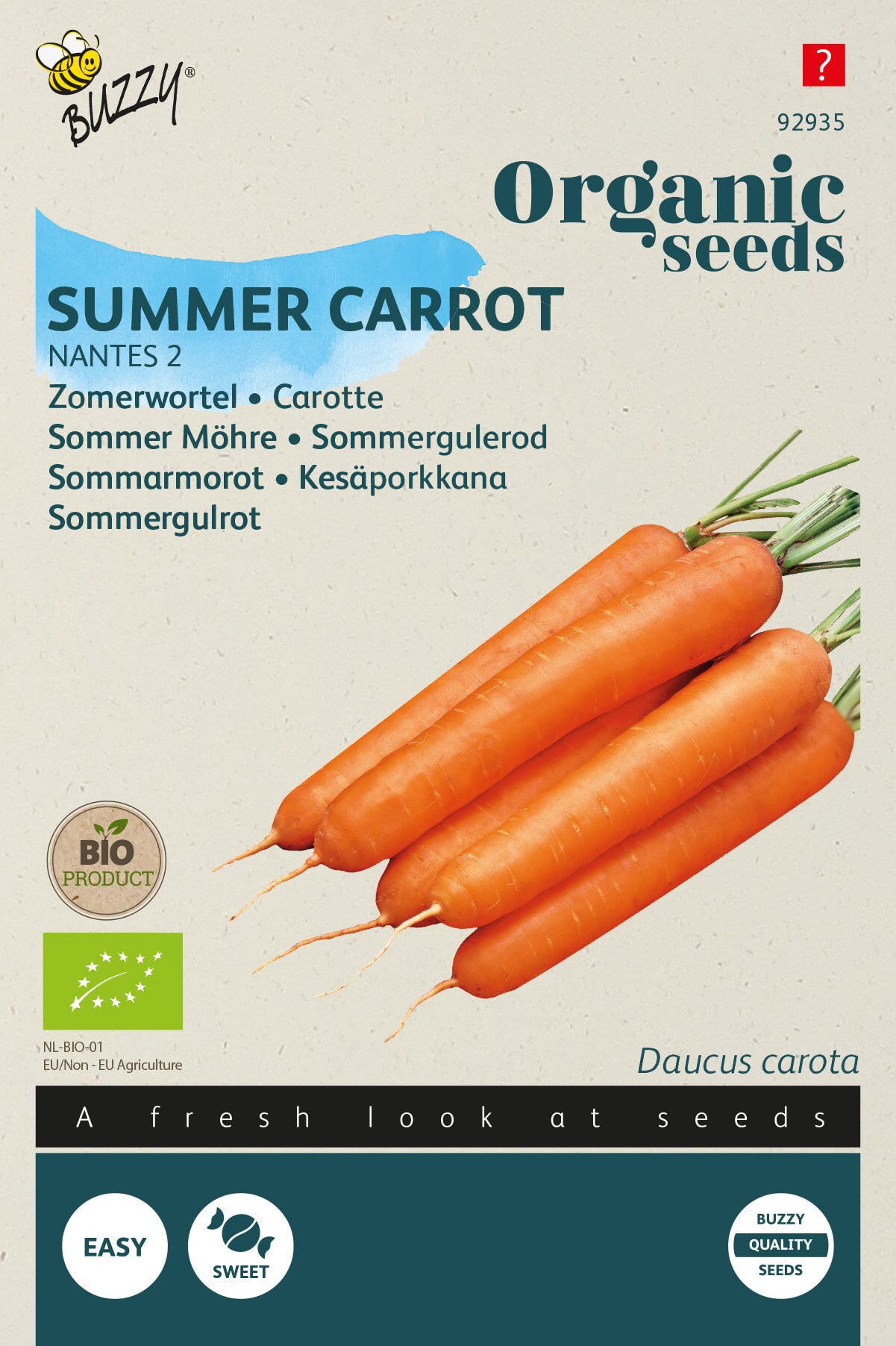 Buzzy® Organic Zomerwortelen Nantes 2 (BIO)