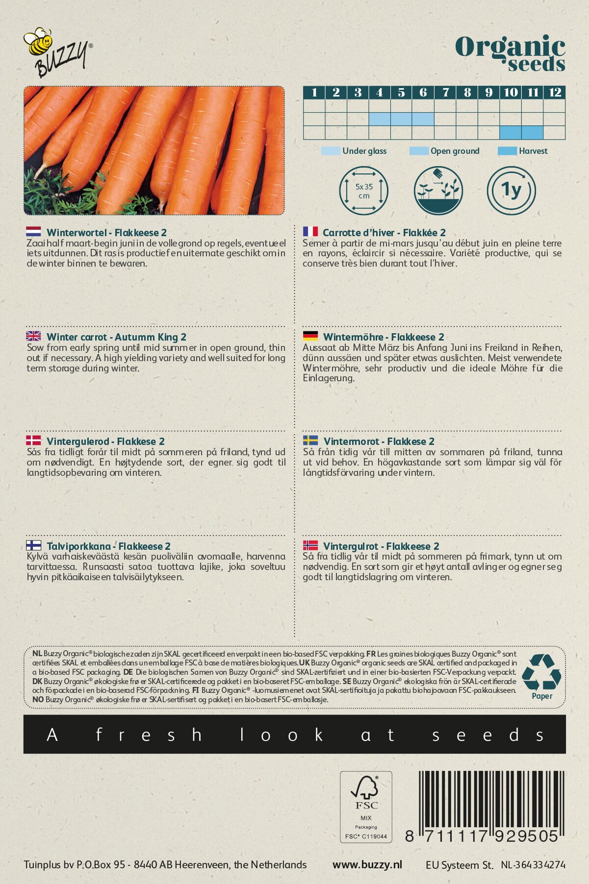 Buzzy® Organic Winterwortelen Flakkese 2 (BIO)