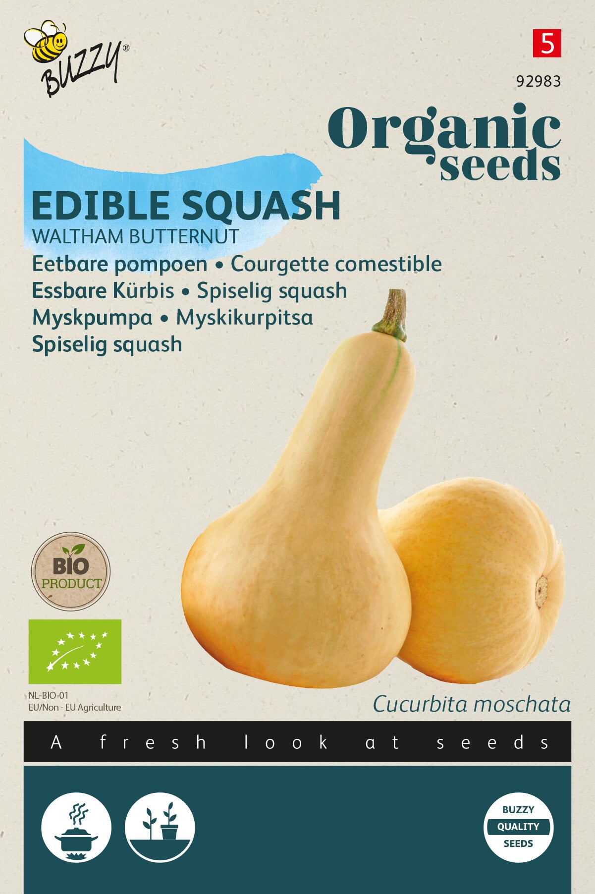 Buzzy® Organic Eetbare Pompoen Waltham Butternut (BIO)