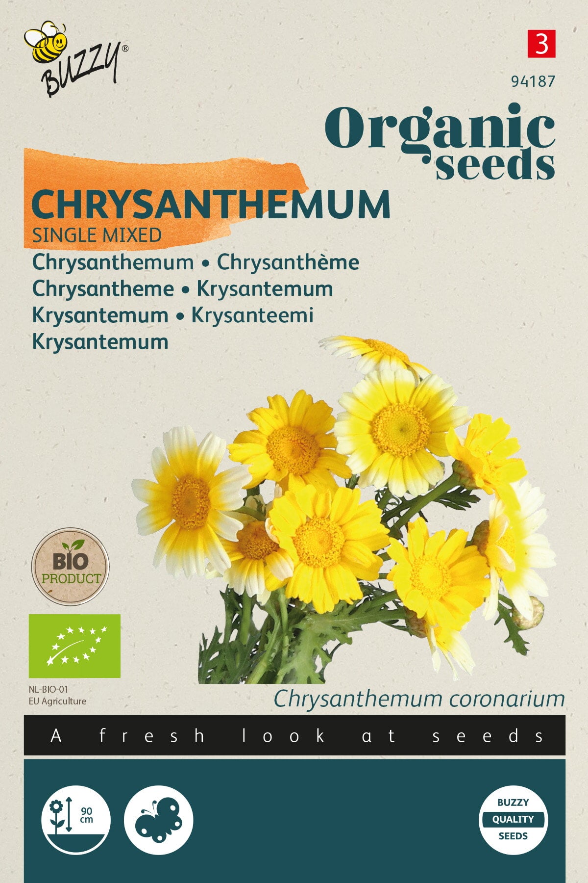 Buzzy® Organic Chrysanthemum enkelbloemig gemengd (BIO)