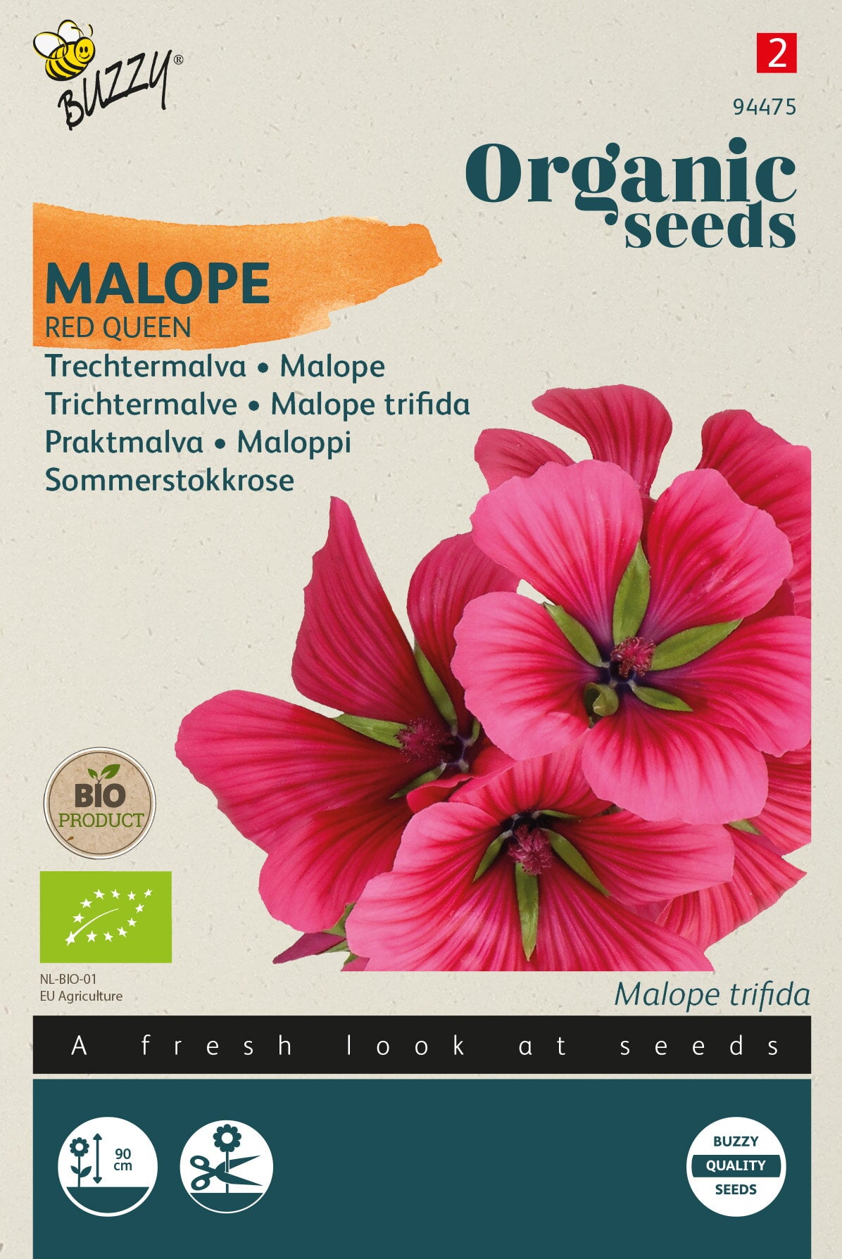 Buzzy® Organic Malope, Trechtermalva Red Queen (BIO)