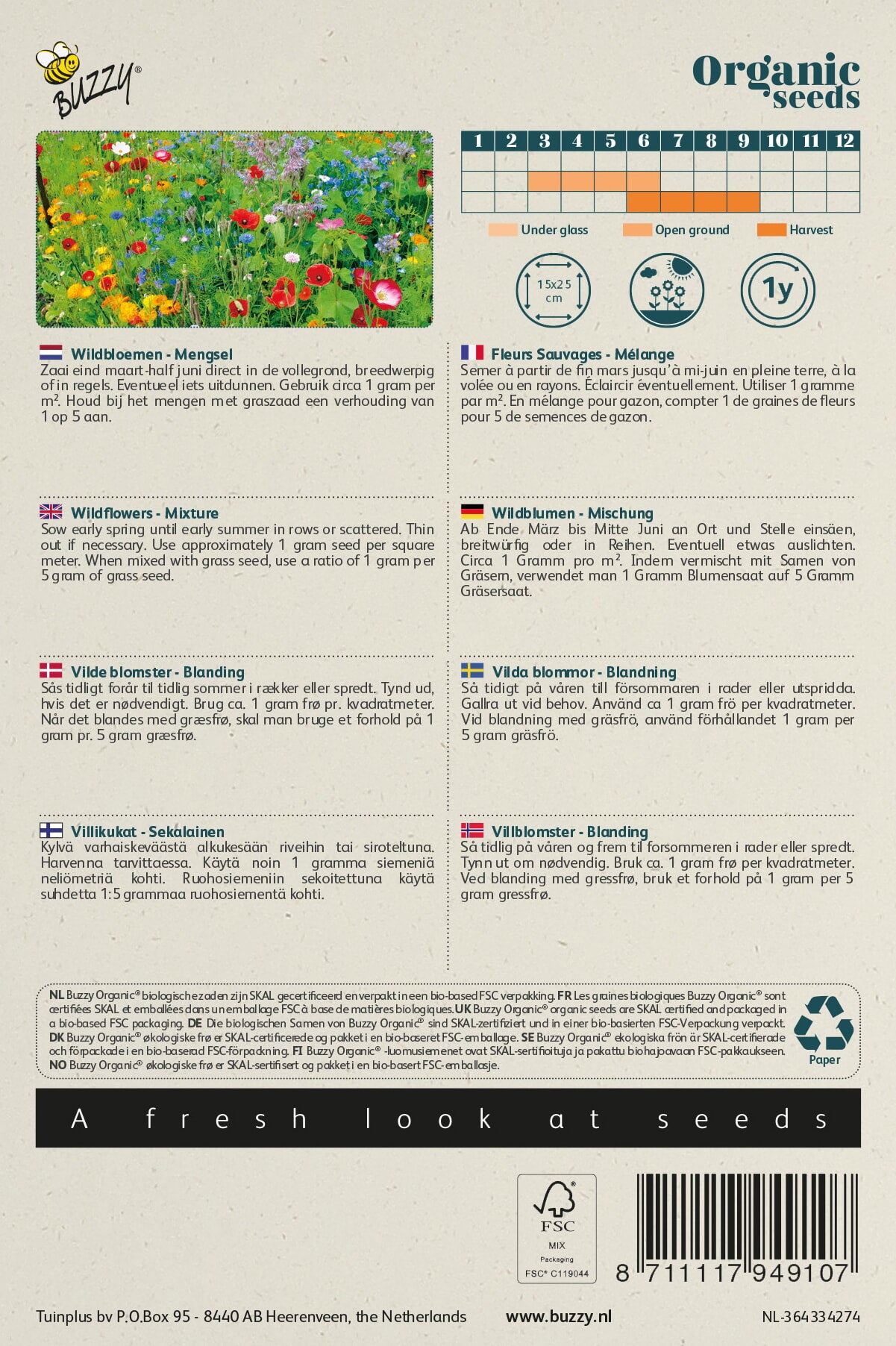 Buzzy® Organic Wildbloemen mengsel (BIO)