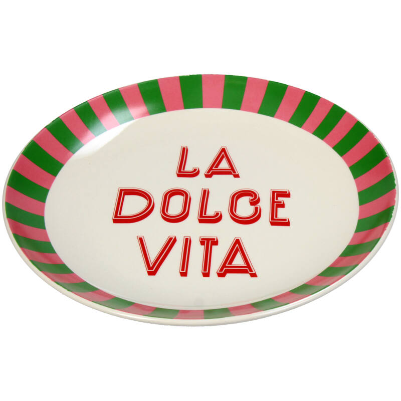 Bord La Dolce Vita Keramiek Wit 25x25x3,5cm