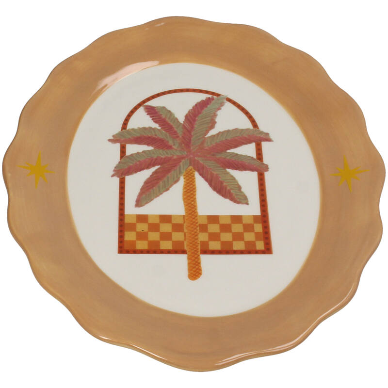 Trinket Dish Palm Dolomiet Multi 28x21.7x2.2cm