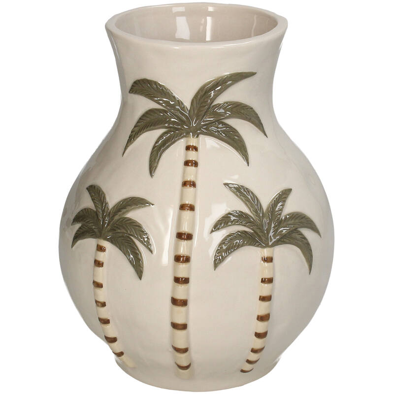 Vaas Palmboom Keramiek Multi 17x17x21.8cm