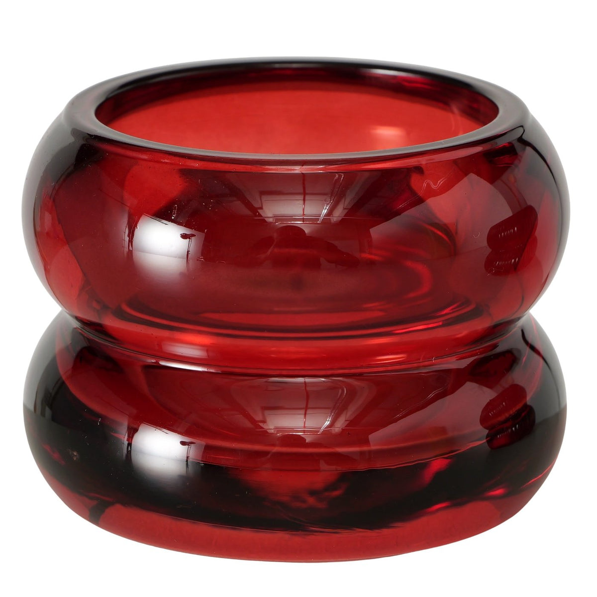 Windlicht Feola rond gelakt glas 5,7 cm