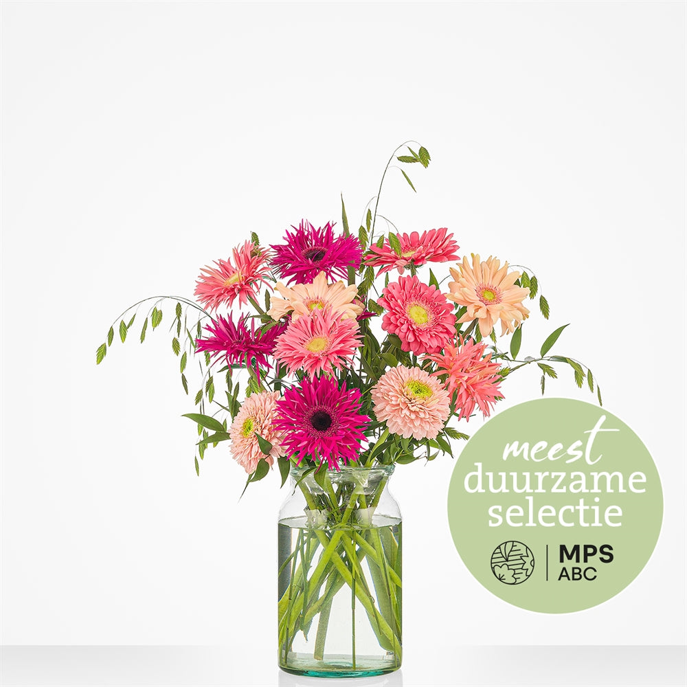 Groen Gekeurd gerbera boeket