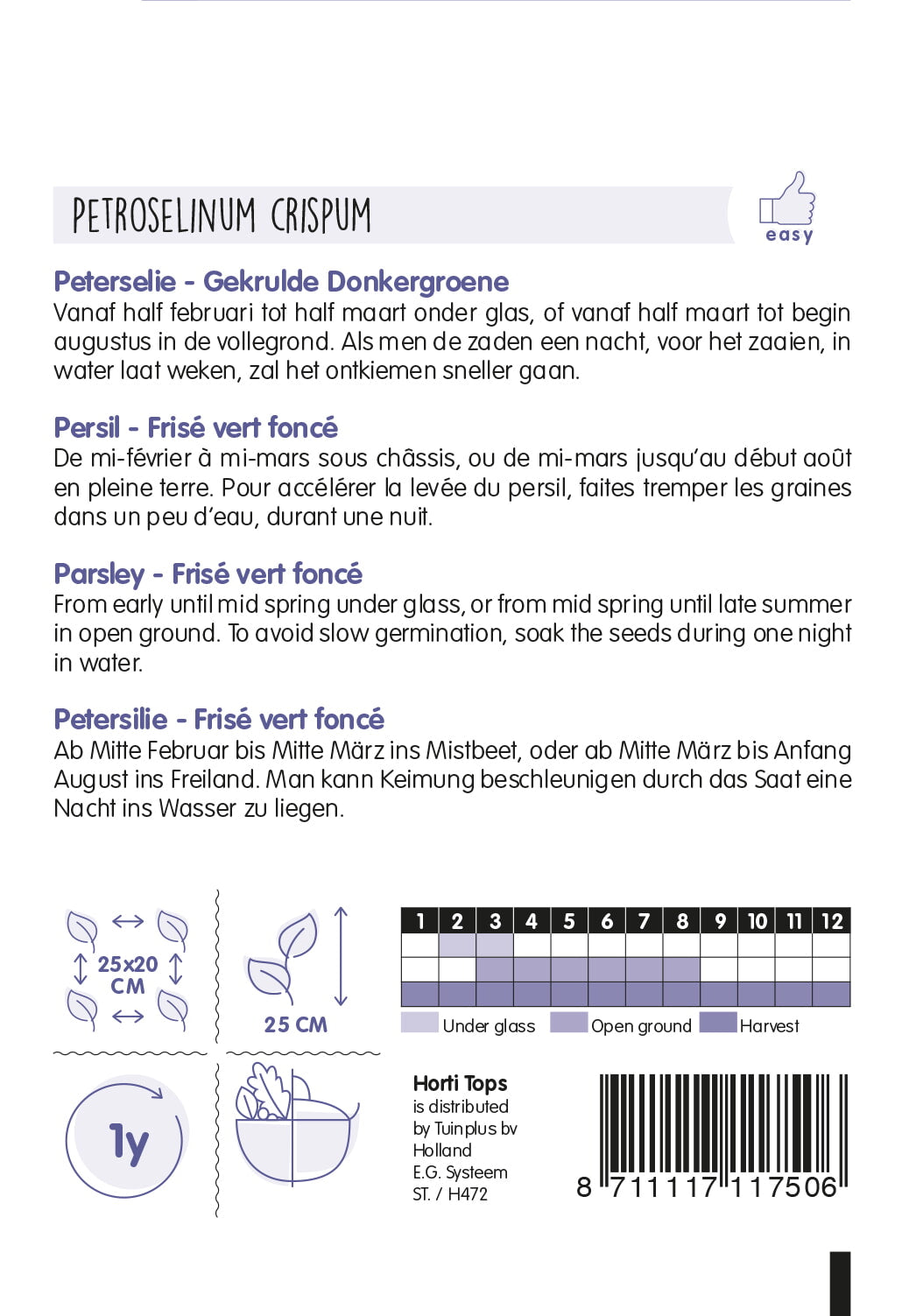 HT Peterselie Gekrulde Donkergroene