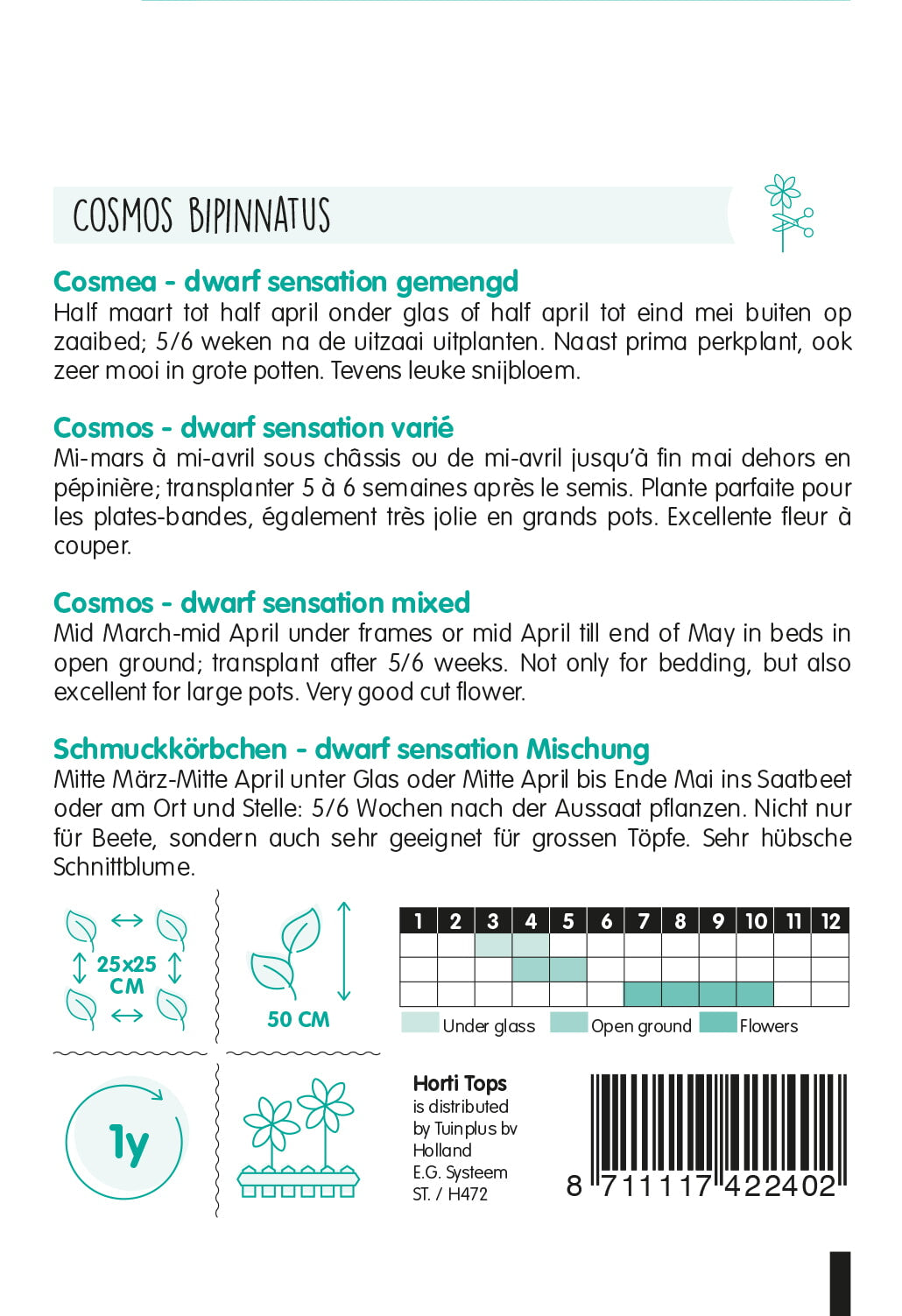 HT Cosmos, Cosmea Sonata gemengd