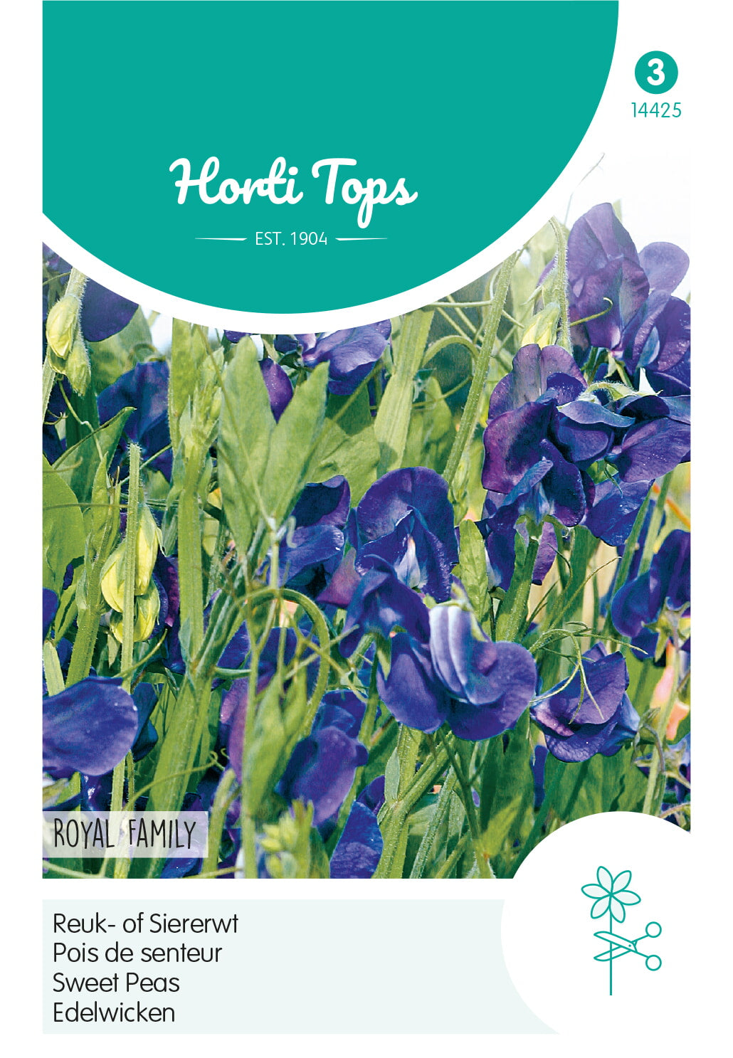 HT Lathyrus, Reuk- of Siererwt Royal Family Blauw