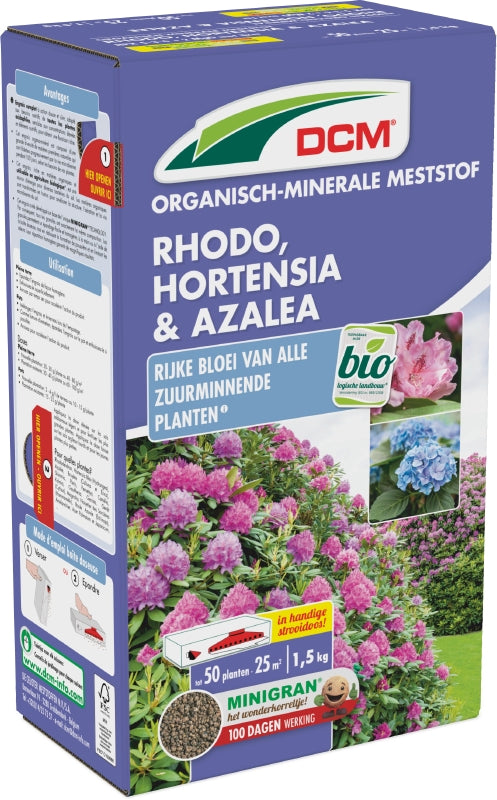 DCM Meststof Rhodo, Hortensia & Azalea 1,5 kg 25m2