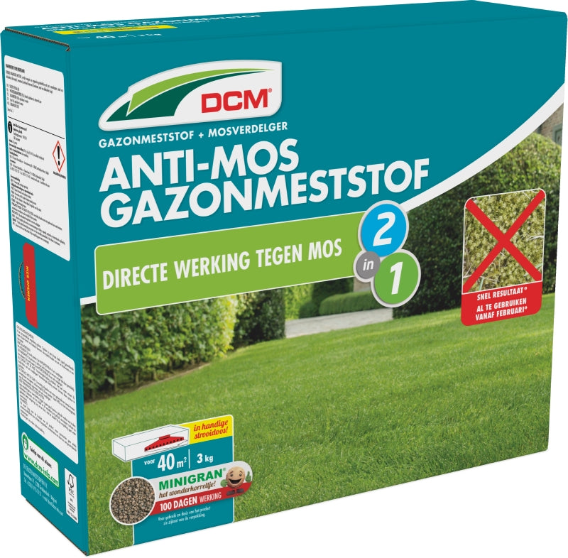 DCM Anti-mos Gazonmeststof 3 kg 40m2