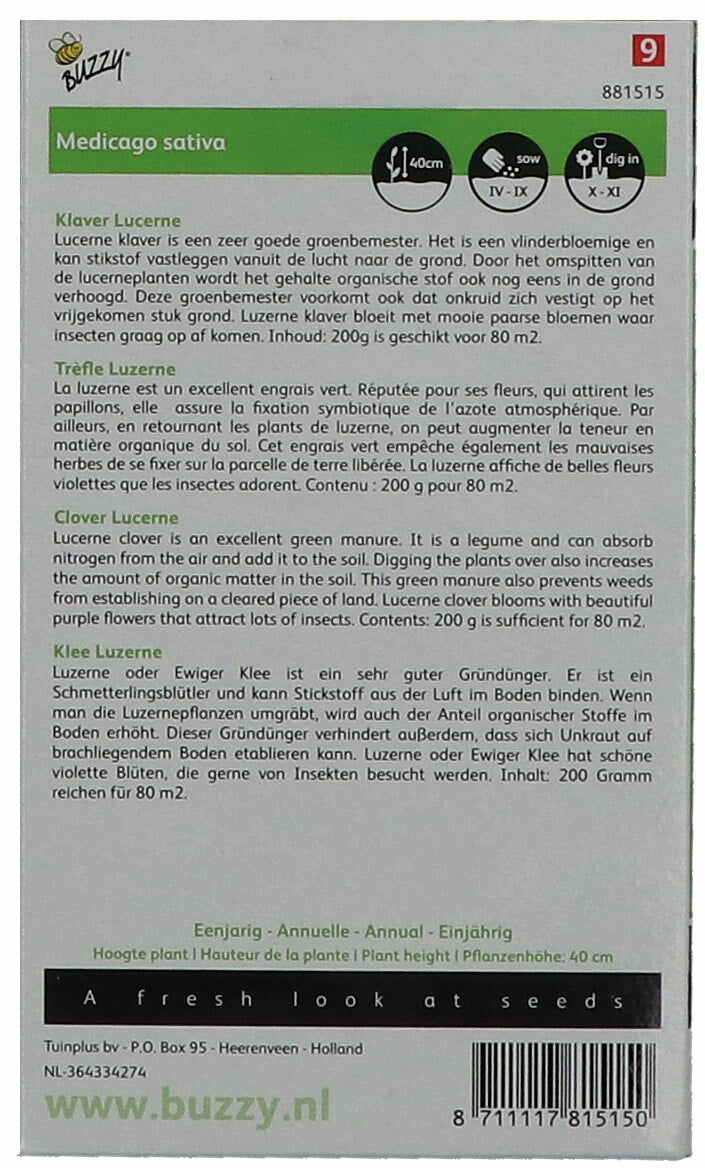 Buzzy® Groenbemester Klaver Lucerne 200gram (8)