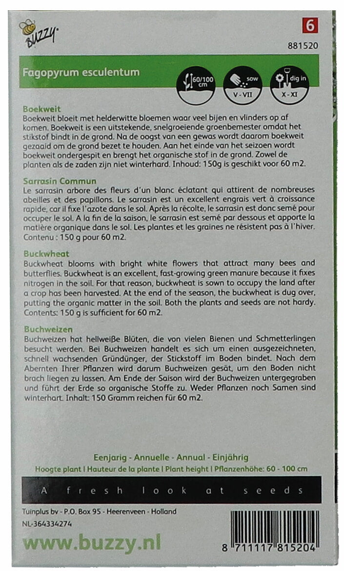 Buzzy® Groenbemester Boekweit 150g  (8)