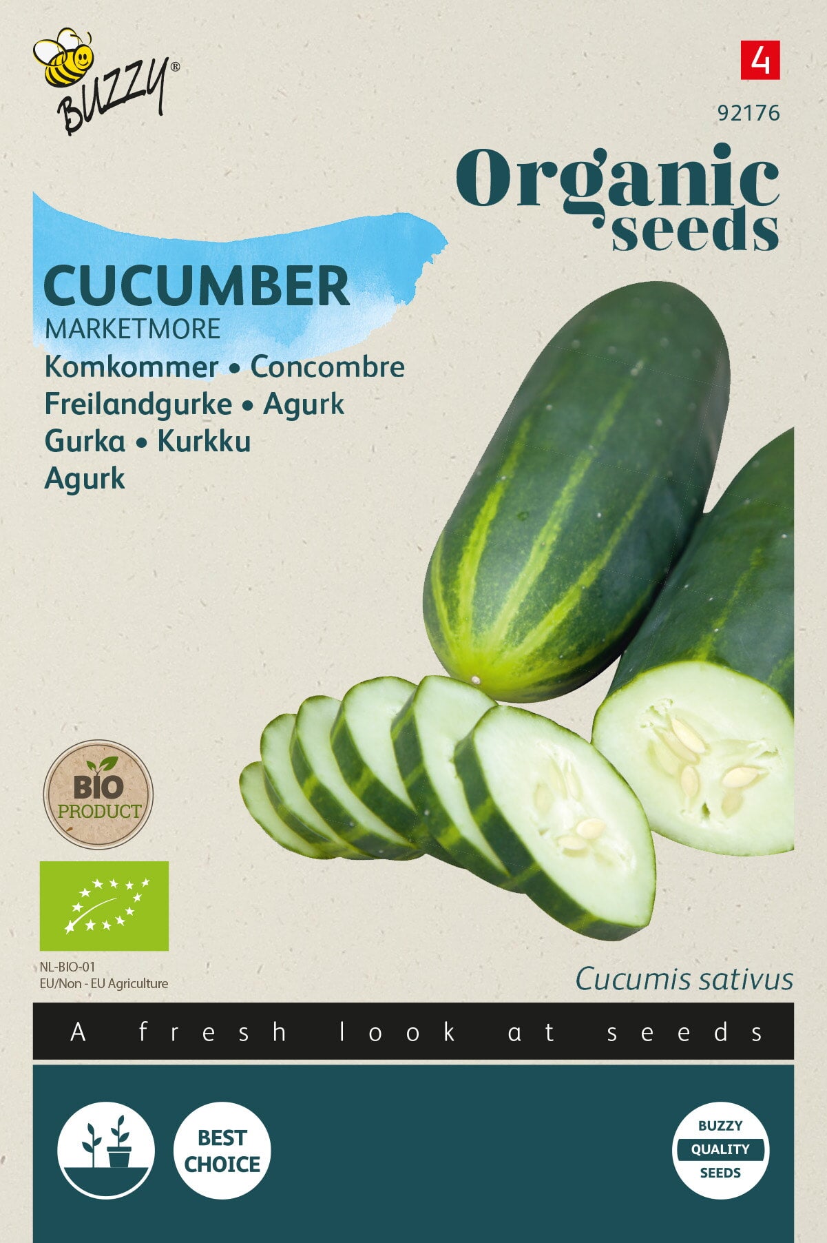 Buzzy® Organic Komkommer Marketmore  (BIO)