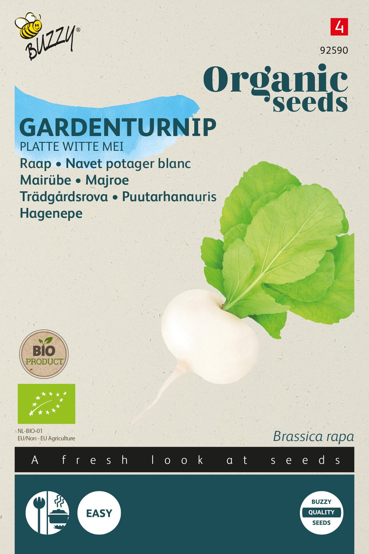 Buzzy® Organic Raap Platte Witte Mei (BIO)