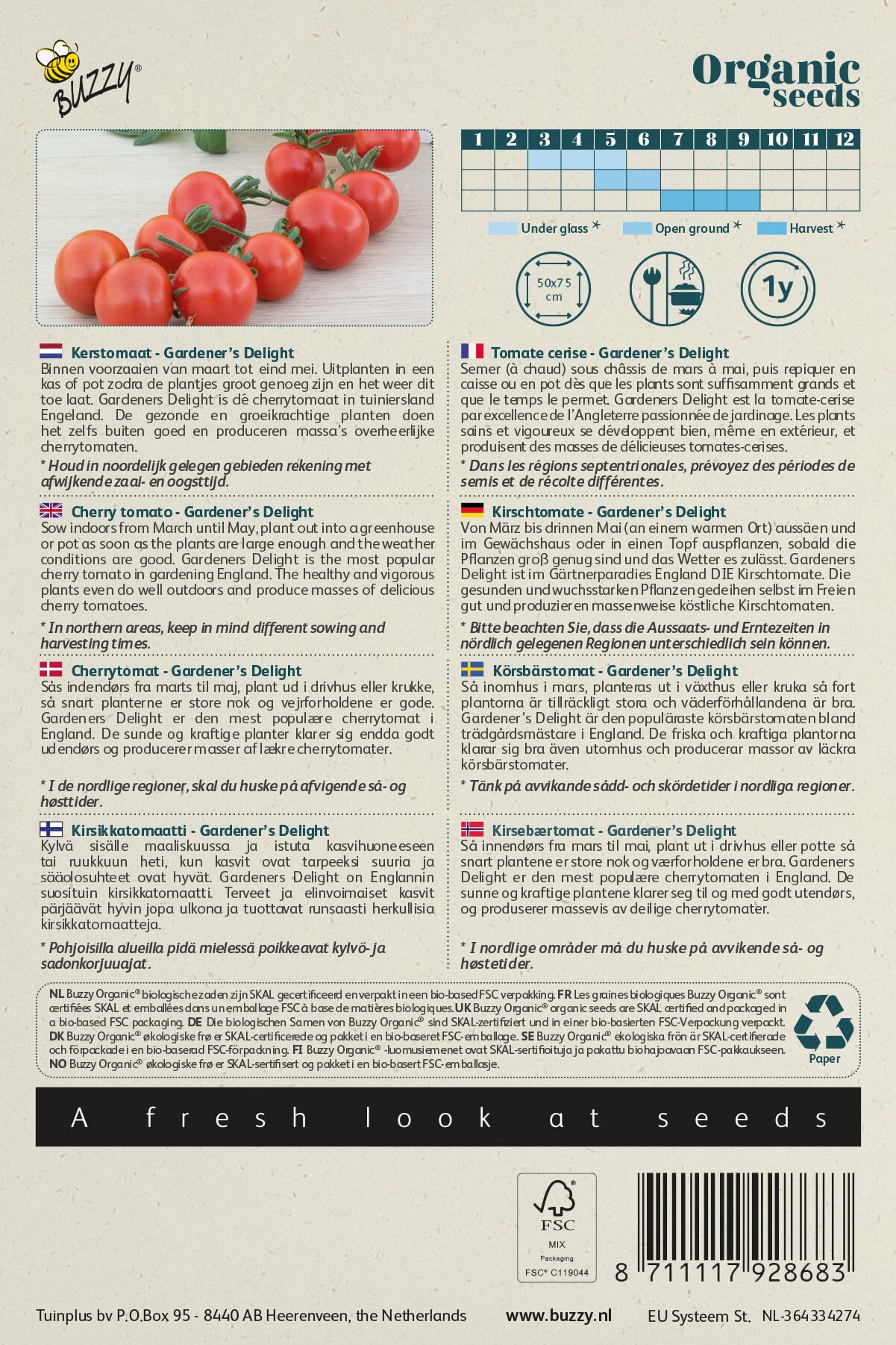 Buzzy® Organic Tomaat Gardener's Delight