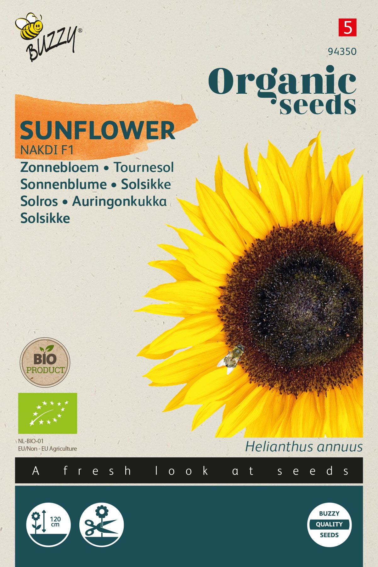 Buzzy® Organic Helianthus, Zonnebloem Zohar F1 (BIO)