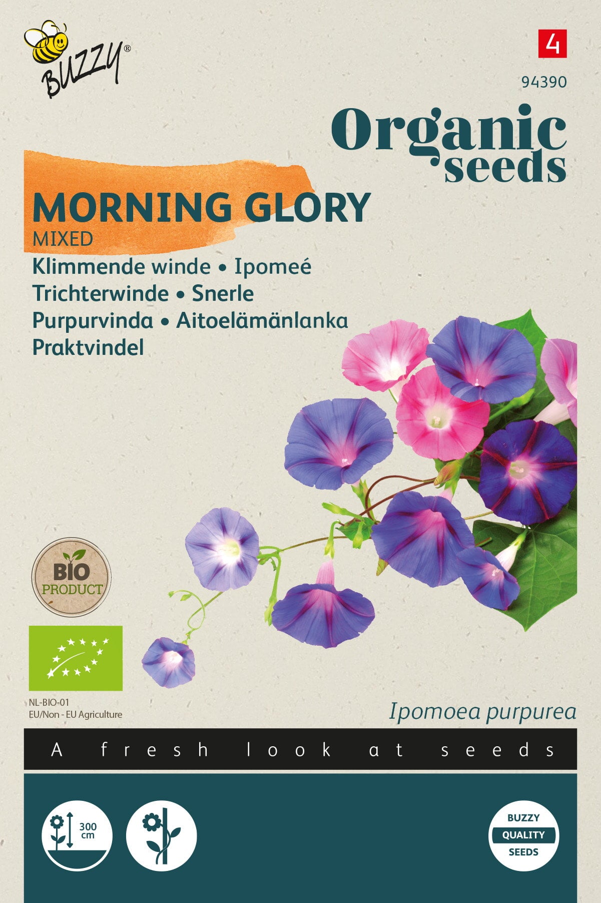 Buzzy® Organic Ipomoea, Klimmende Winde gemengd  (BIO)