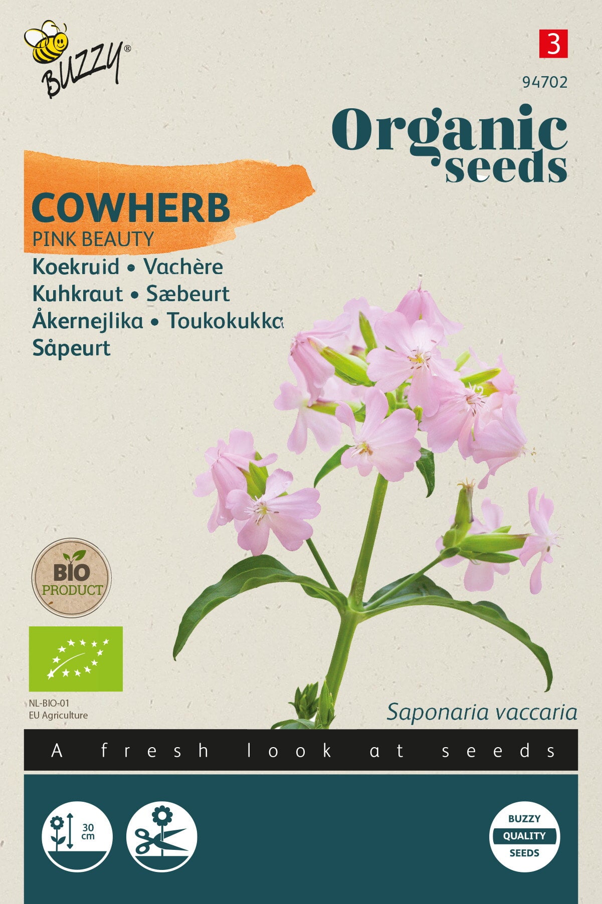 Buzzy® Organic Saponaria, Koekruid Pink Beauty (BIO)