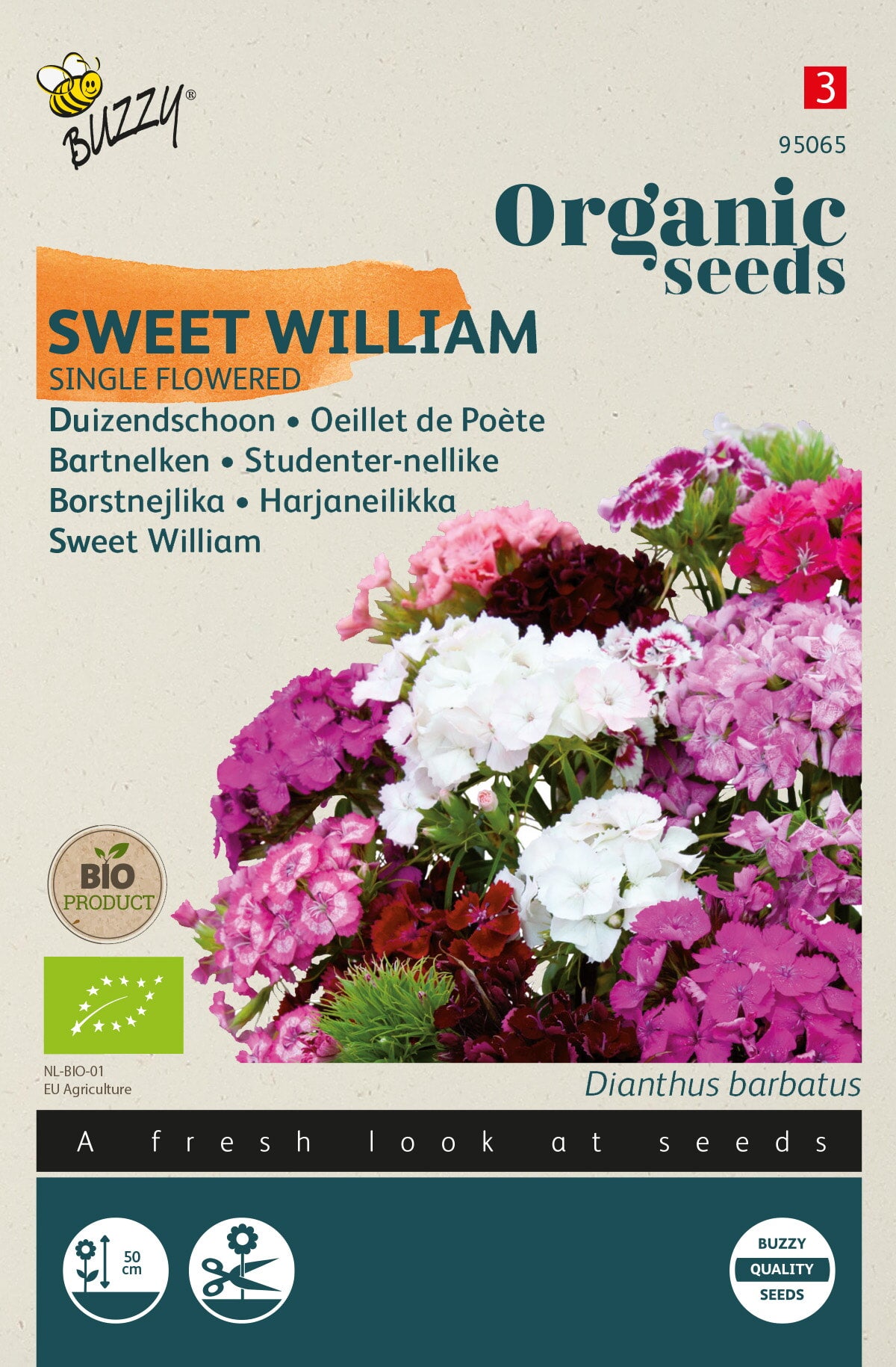 Buzzy® Organic Dianthus, Duizendschoon mix (BIO)