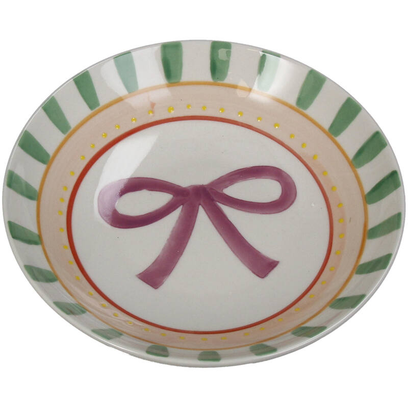 Bord Strik en Strepen Keramiek Multi 17,5x17,5x3,8cm