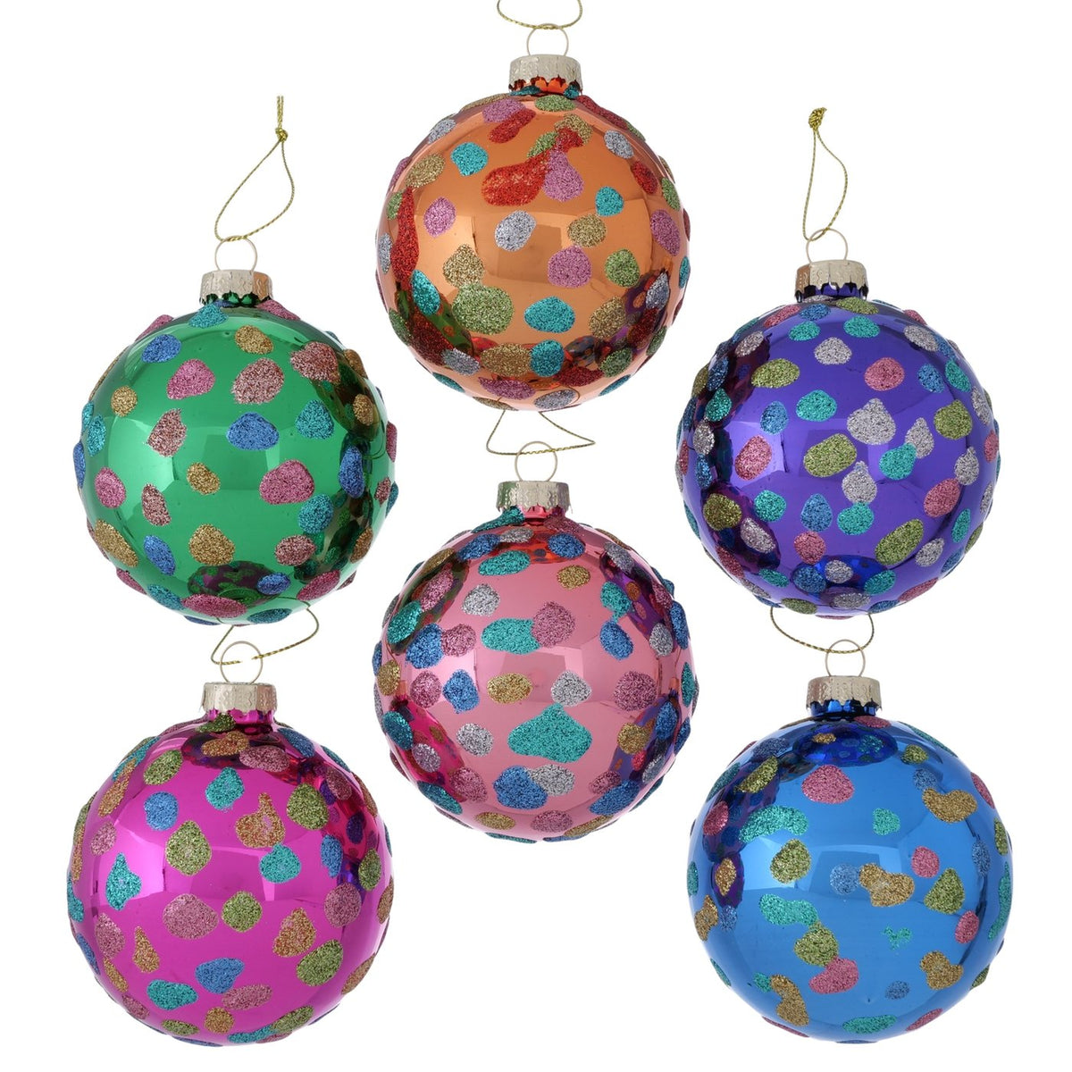 Kerstbal Dopsy gestippeld 8 cm