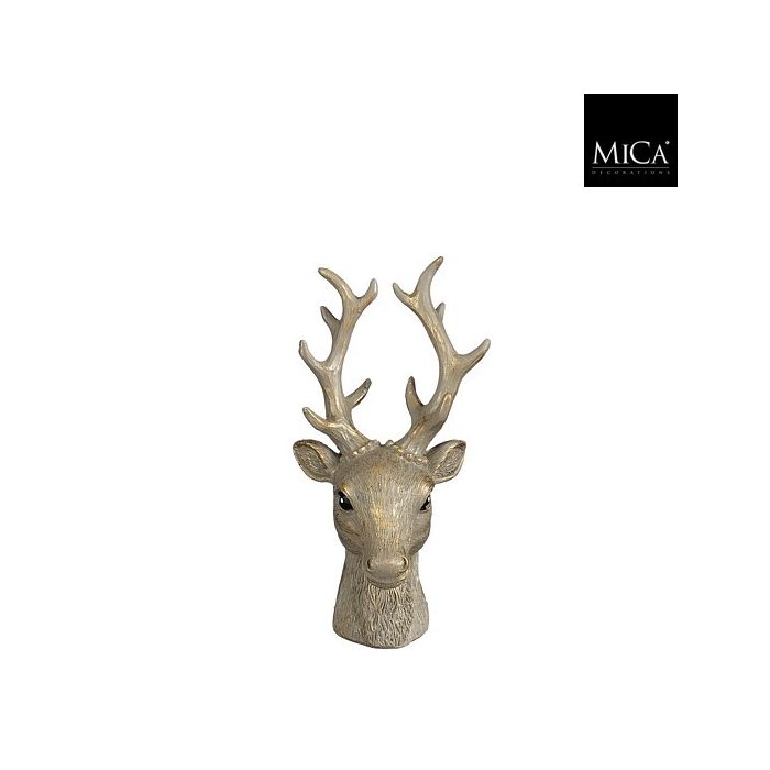 Decoratie hertenkop d.bruin - l8xb4,5xh14,5cm