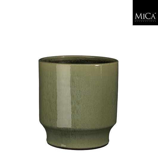 Diaz pot rond groen - h22xd21cm