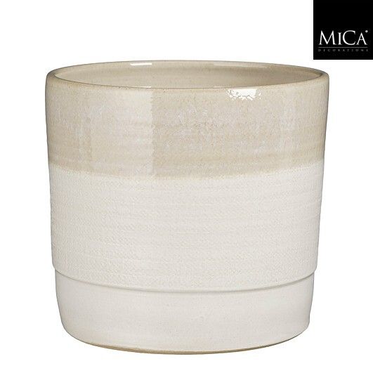 Olof pot rond creme - h24xd26cm