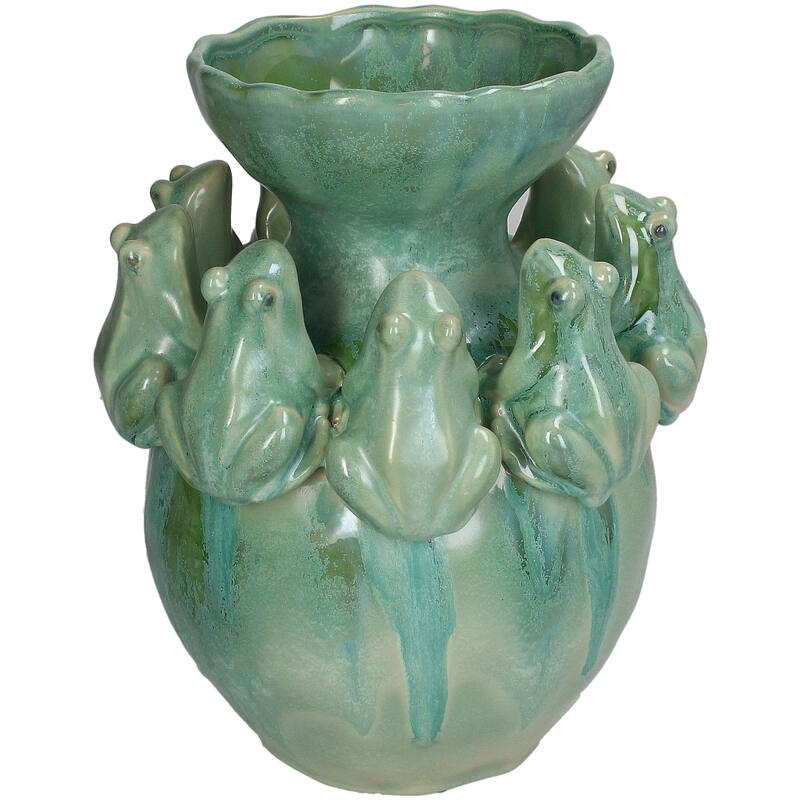 Vaas Kikker Keramiek Groen 20,8x20,8x25,5cm