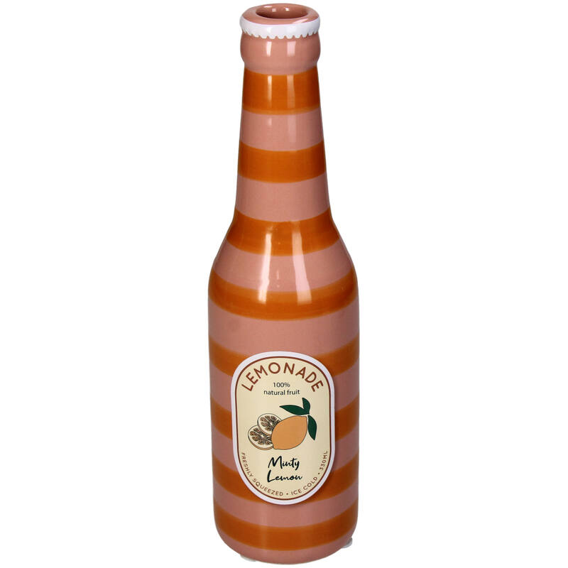 Vaas Limonade Citroen Fles Fijn Aardewerk Multi 6.5x6.5x24