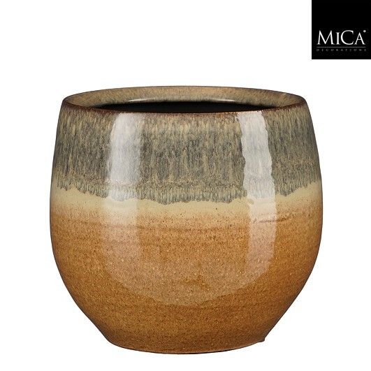 Vanda pot rond l.bruin - h19xd22cm